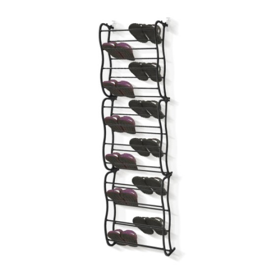 Hanging shoe rack behind the door - Holds up to 36 pairs of shoes, sturdy and durable metal frame, space-saving storage rack behind the door.